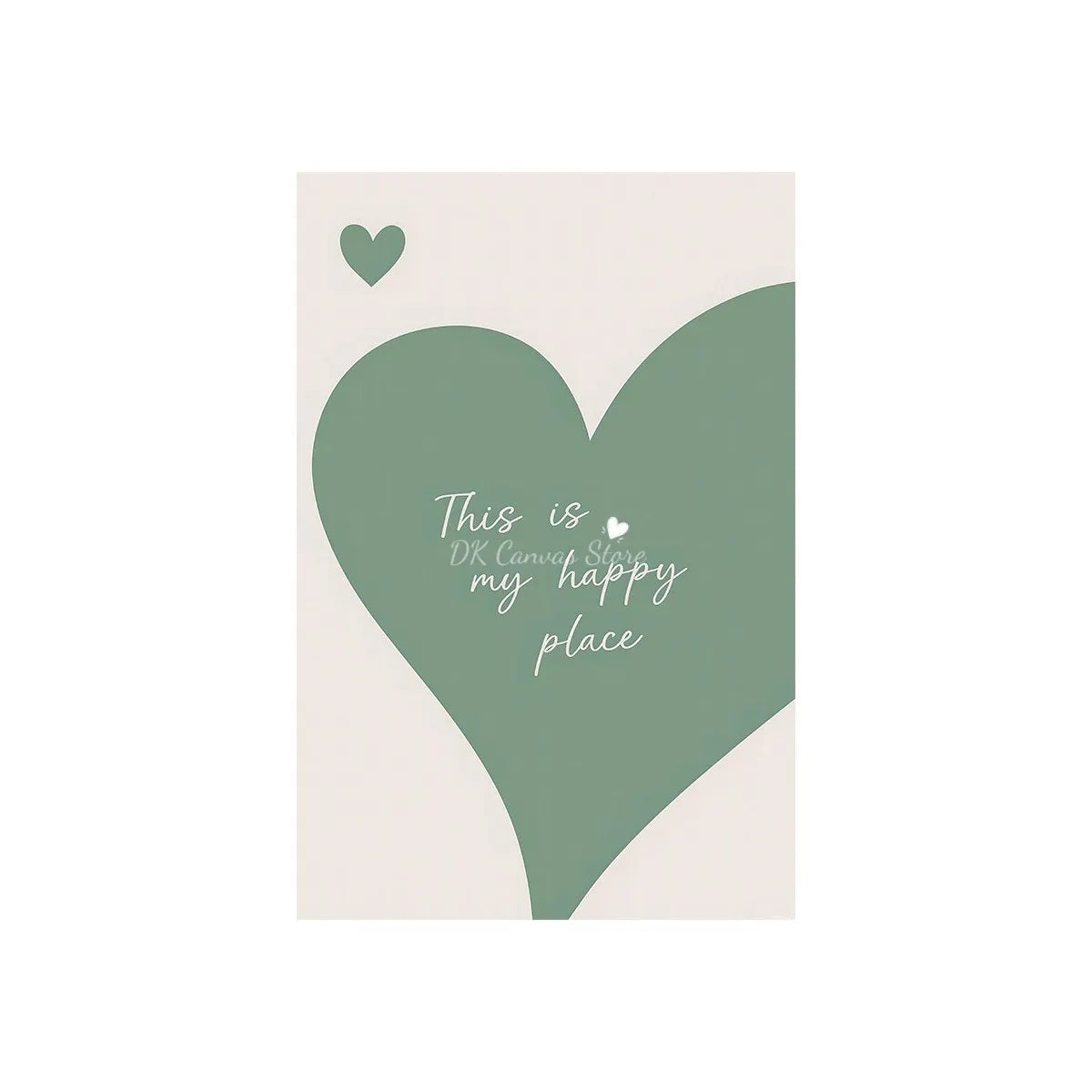 "This Is My Happy Place" Heart Quote Canvas Print Poster Modern Minimalism Art Prints Bedroom Living Room Wall Art Home Decor