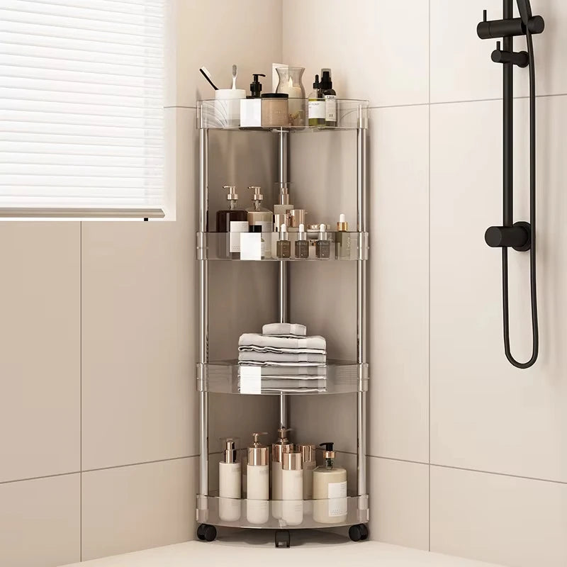 Shelf Trolley Bathroom Organiser Shelves Kitchen Home Large Capacity Storage Rack Acryl Cart Corner Cosmetic Organiser Supplies