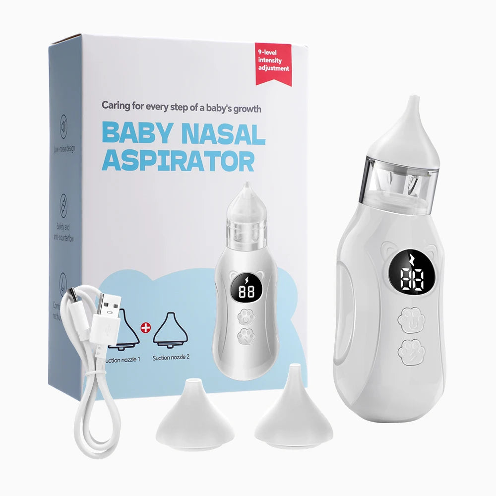 Baby Nasal Aspirator Electric Nose Cleaner with Built-In Music Nursery Rhymes Rechargeable Nose Booger Sucker for Infants Babies