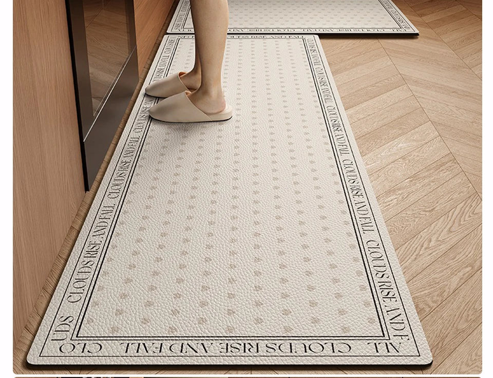 Kitchen Mat Waterproof Non-slip Rugs Leather Carpet Anti-fatigue Pvc Floor Mats Oil-proof Easy To Clean Anti-slip Area Long Rug