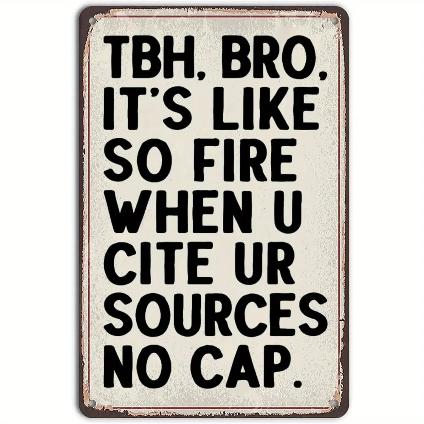 Yang Na Retro English Classroom Decor Tin Sign - Funny Grammar Gift for Teachers, 8x12 Inch Aluminum Metal Wall Art