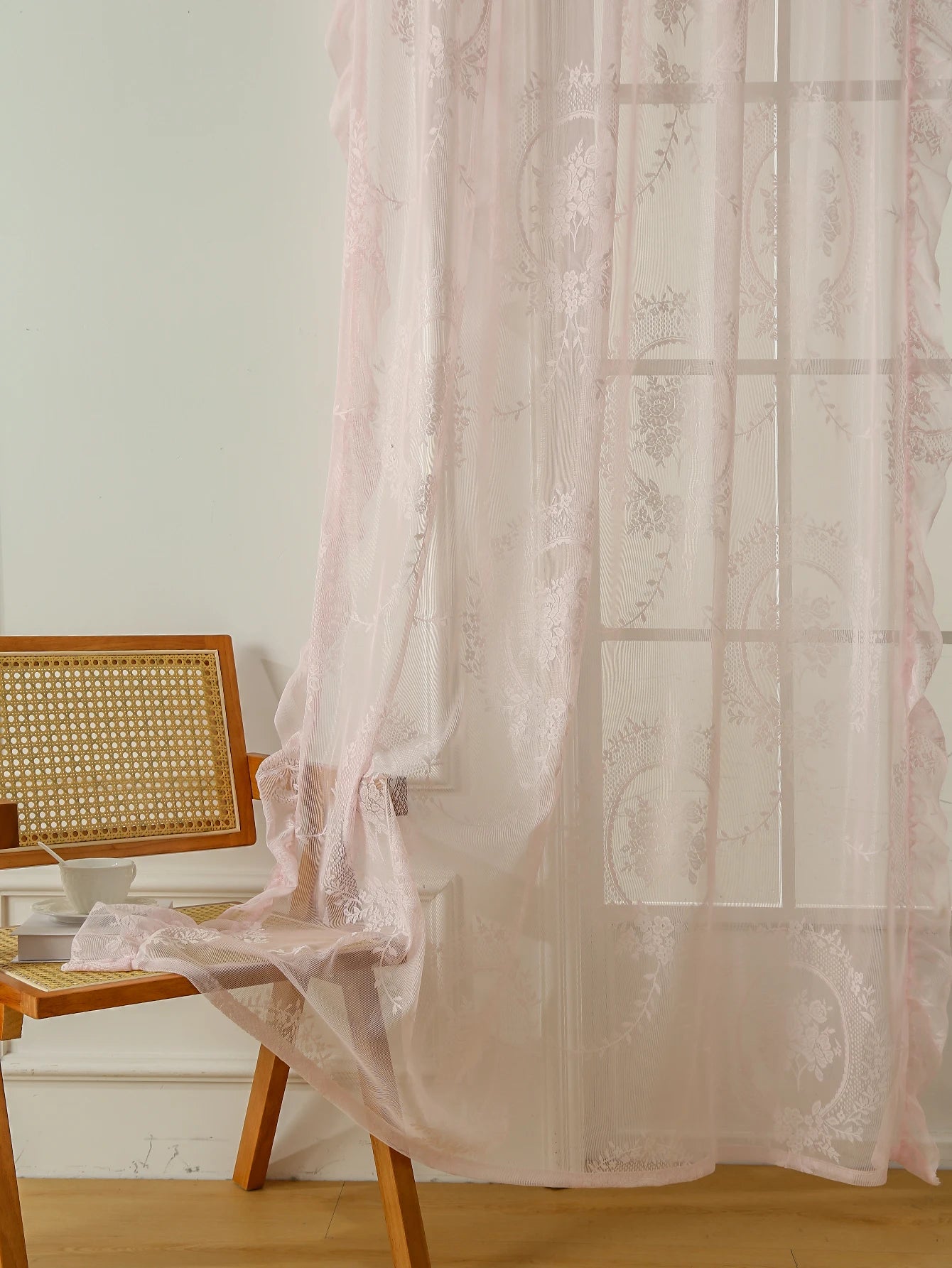 78" Pink Lace  Curtains