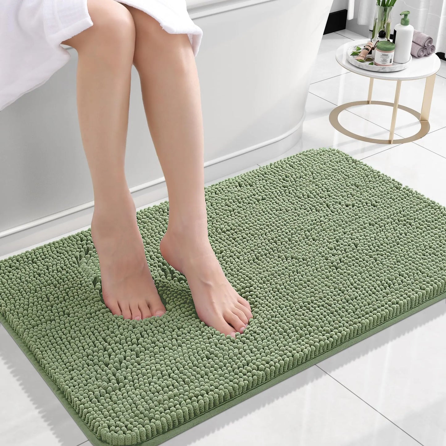 Homaxy Chenille Plain Hairy TPR Material Door Mat Indoor Non Slip Door Mat Dirt Trap Absorbent Mat Absorbs Water Bathroom Mat