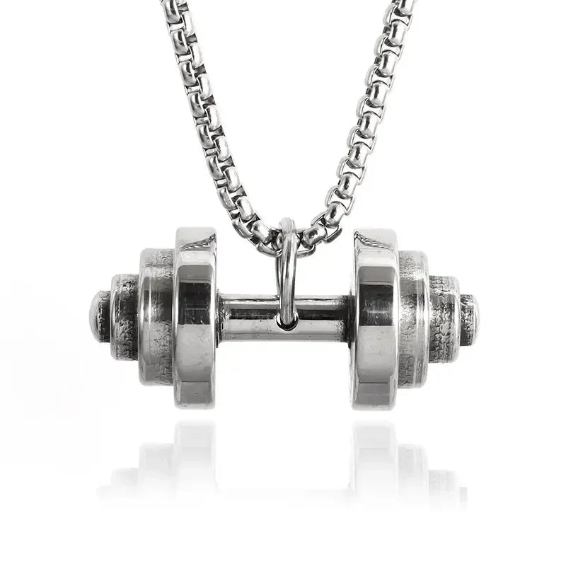 Titanium Steel Dumbbell Necklace