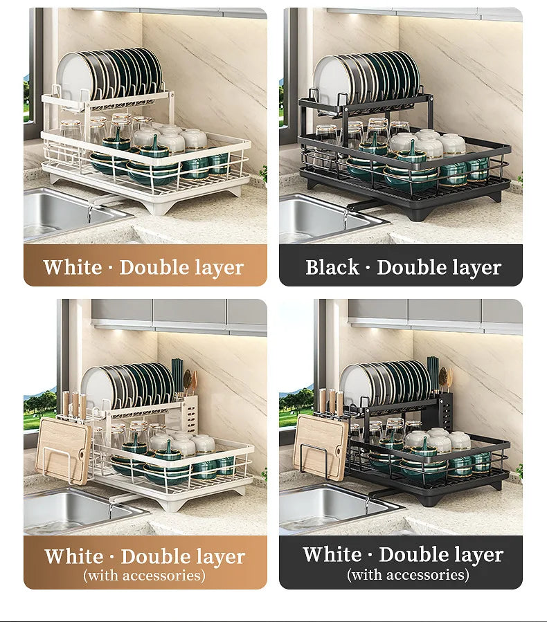 Dish Drying Rack Kitchen Adjustable Stainless Steel Cutting Board Organiser Dish Bowl Drainer Storage Rack Kitchen Utensils