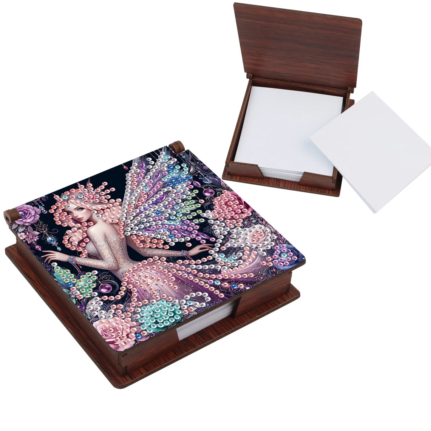 Special shaped Diamond Art Painting Sticky Note Box kits,Animal Fairy partial Diamond Art note box for Home Office decorate Gift