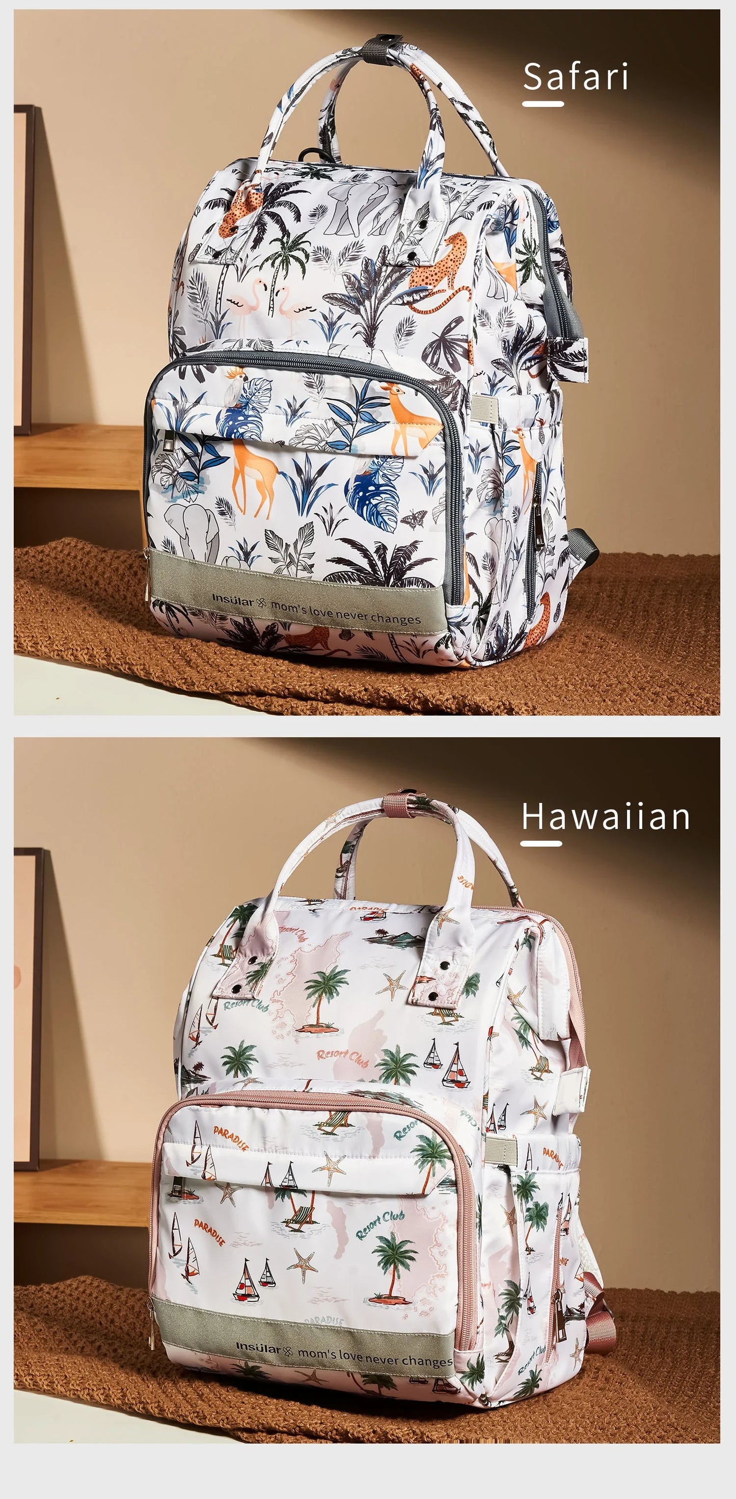 Nappy Bag Backpack Baby Essentials Travel Tote Multifunction Waterproof with Changing Station Pad Stroller Straps Big for Mommy