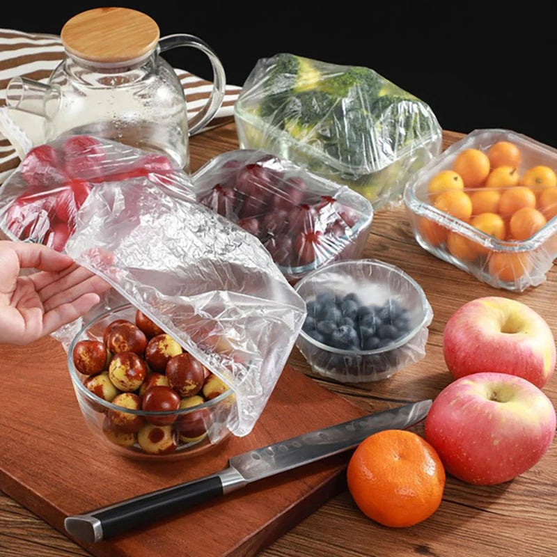 80/70/52/42cm Disposable Food Cover Wrap Food Grade Fruit Vegetable Storage Bag Elastic Plastic Bag Kitchen Fresh Keeping Bag