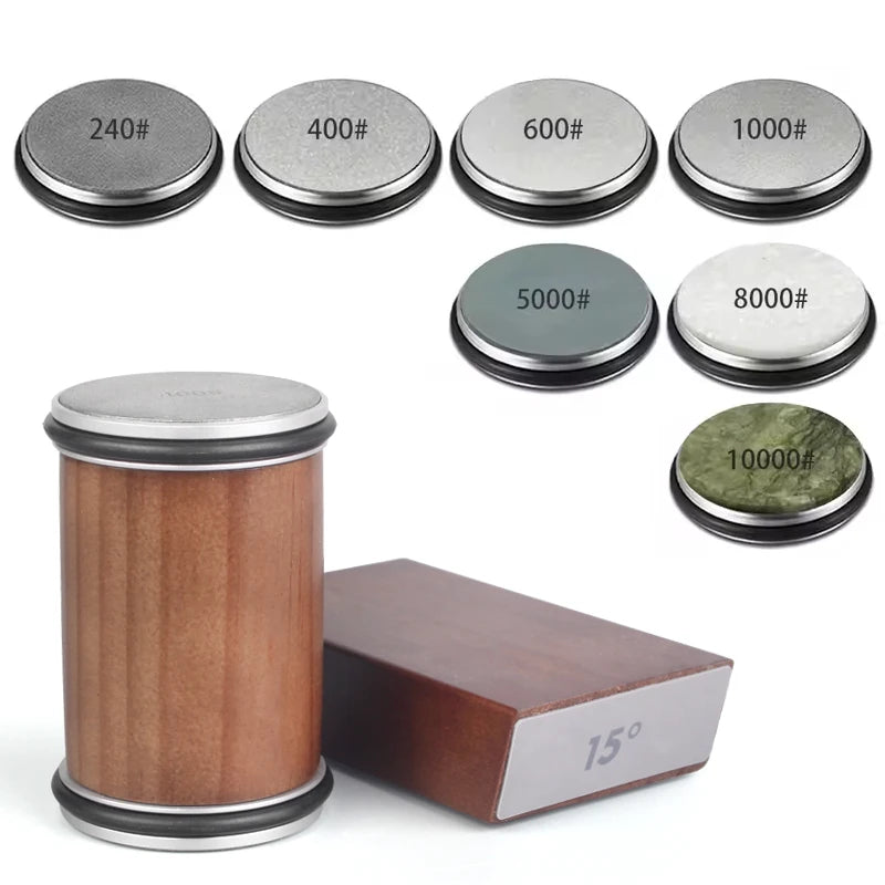 Rolling Knife Sharpener Magnetic Knife Holder Diamond Sharpening Stone Kit with 15 and 20 Degrees Angle Roller Kitchen Accessory