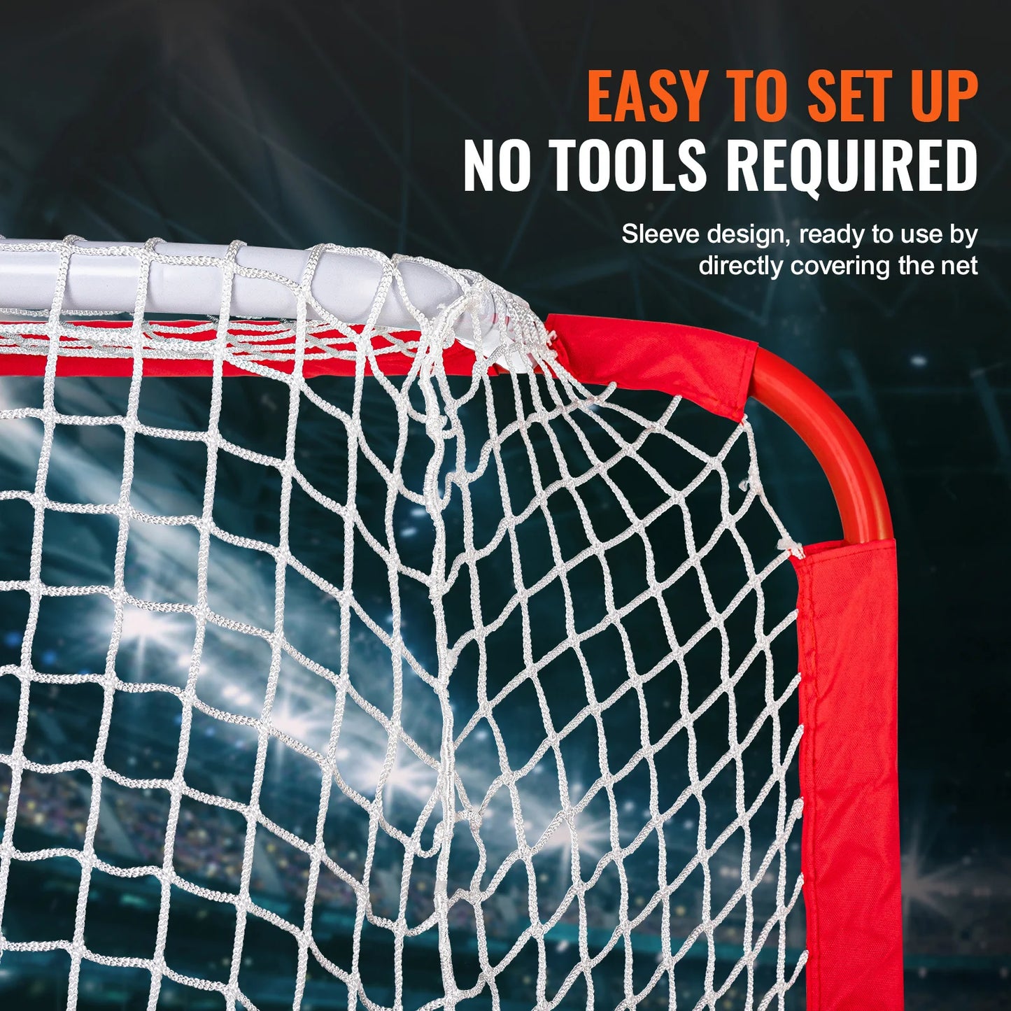VEVOR Youth Street Hockey Net Steel Hockey Goal Portable Lightweight Youth Street + Roller for Kids Hockey Training Goal Set