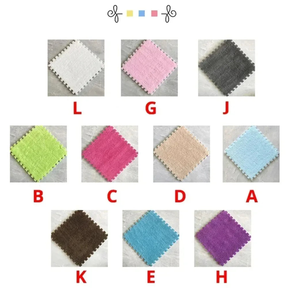 10Pcs Soft Plush Baby Play Mat EVA Foam Puzzle Carpet 30x30cm Children’s Mat Keep Warm for Kids Room Baby Toys Floor Playmat