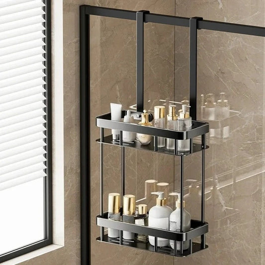 Bathroom Storage Rack Over The Door Shower Caddy Bathroom Hanging Shelf Double Layer Shower Shelf Bathroom Caddy Organiser