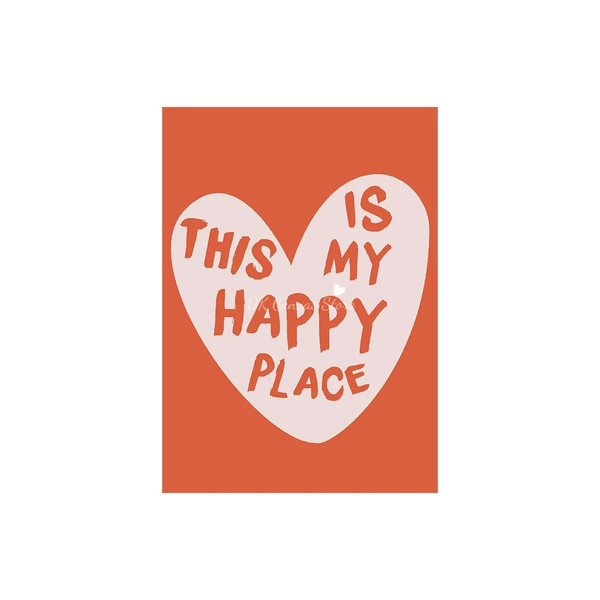 "This Is My Happy Place" Heart Quote Canvas Print Poster Modern Minimalism Art Prints Bedroom Living Room Wall Art Home Decor