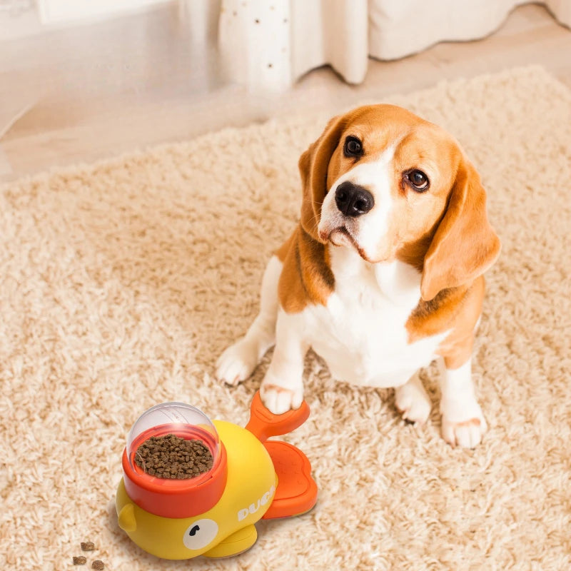Cartoon Duck Design Pet Puzzle Feeder – Anti-Slip Automatic Food Dispenser Toy for Puppies, Dogs & Cats