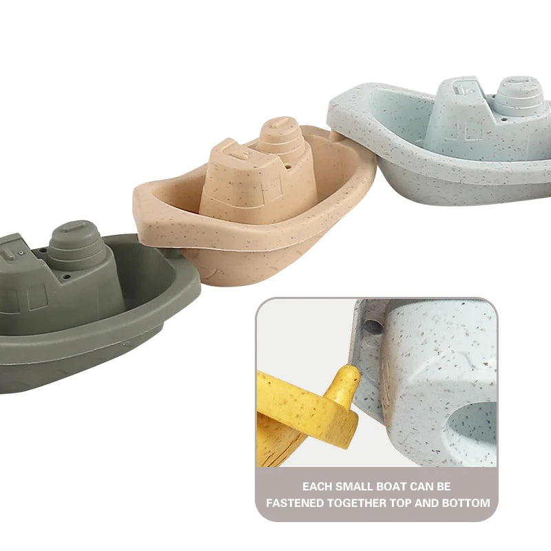 4/7-Piece Set of Baby Floating Boat Toys, Bath Toys, Colorful Multi-Colored Toys, Beach and Bathtub Toys, Early Education Water Play Gifts