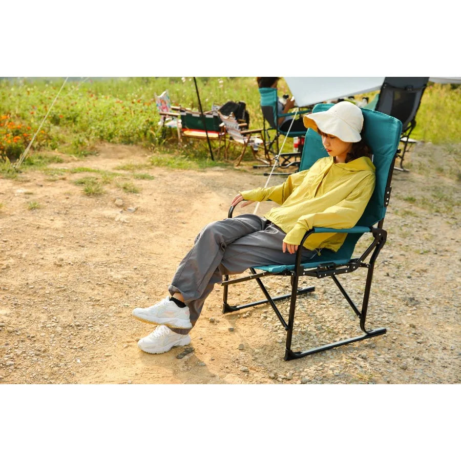 Heavy Duty Camping Portable Folding Chair with Side Table Pocket