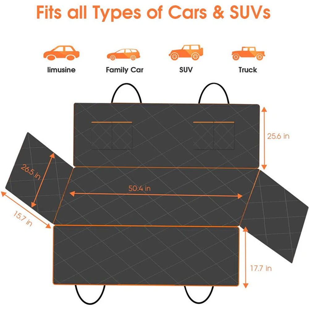 1PC Dog Car Seat Cover Suitable For Rear Seats, Waterproof Seat Protector, Scratch Resistant Pet Car Pad, Black Orange