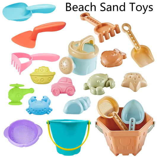 Baby Beach Toys Children Outdoor Summer Sand Play Set Infants Digging Sand Plastic Shovels Buckets Water Play Beach Toys for Kids