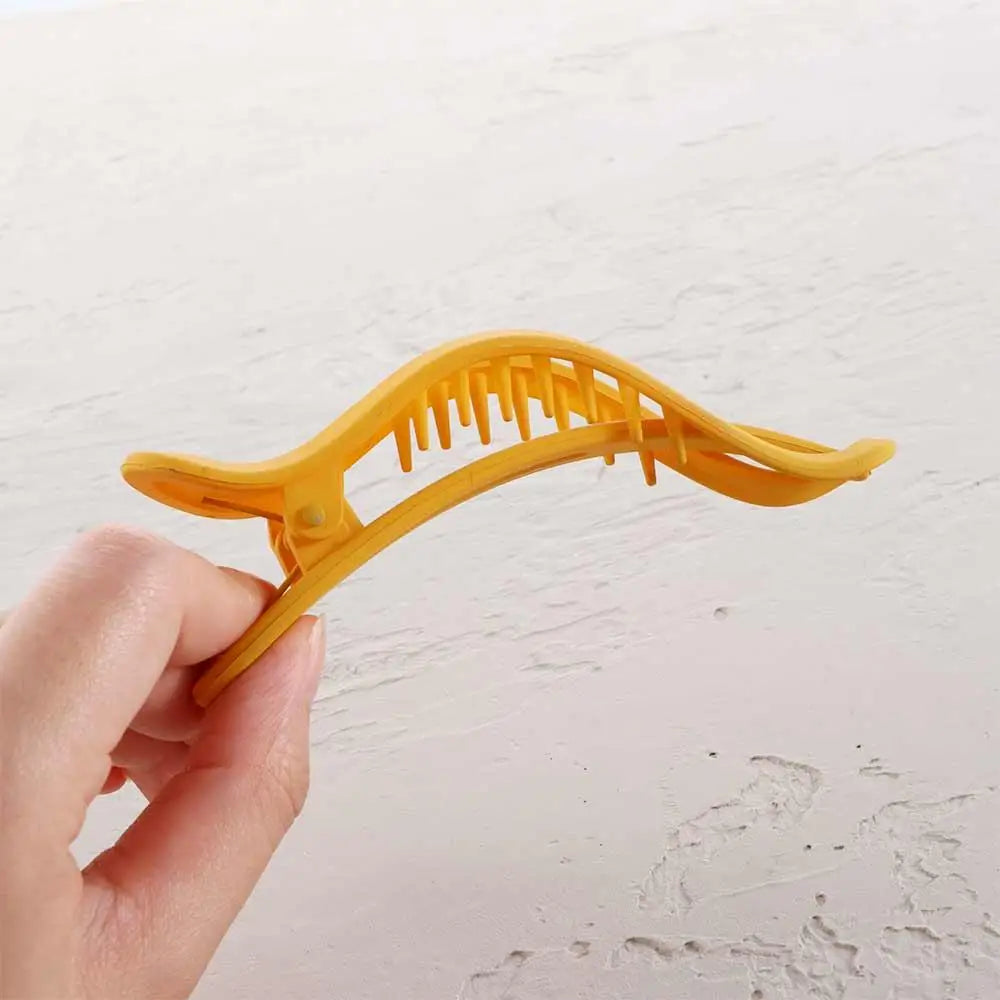 Large Matte Candy Color Hair Claw – Simple Plastic Duckbill Clip for Women and Girls