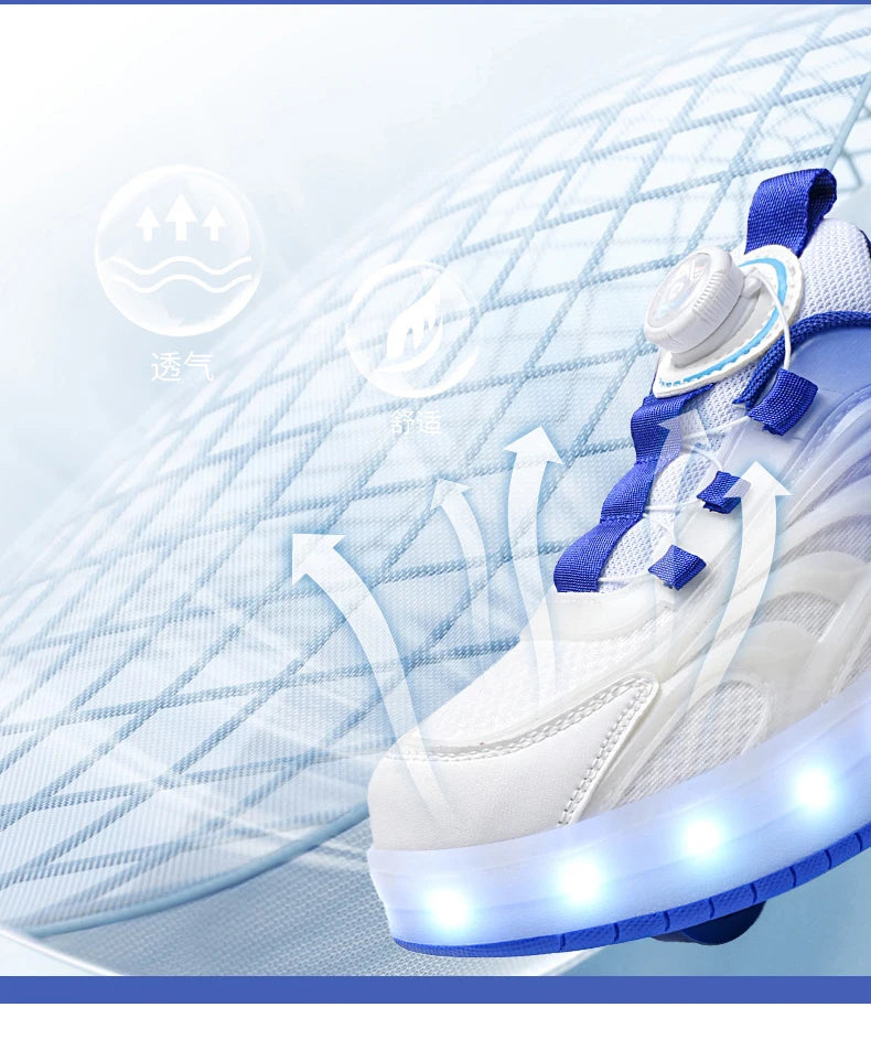 Two Wheels Children's Led Light Roller Skate Shoes