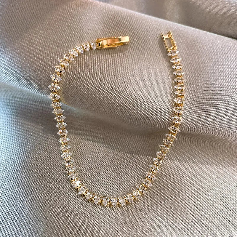 Crystal Rhinestone Geometric Chain