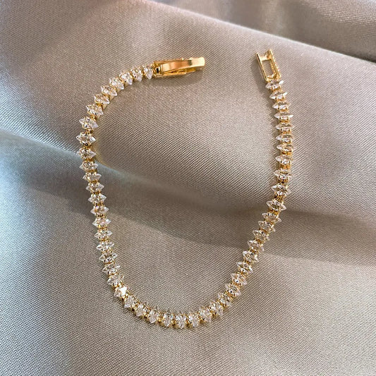 Crystal Rhinestone Geometric Chain