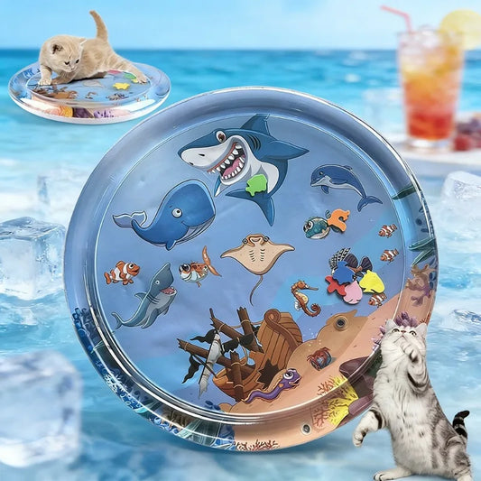 Pet Water Play Mat Cat Water Sensory Play Mat Baby Water Absorbent Play Mat Swimming Ring Crawling Mat Thickened Cat Toys