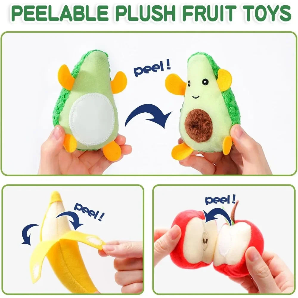 Montessori, Baby Soft Play House Fruit Basket Sensory Toys for 0-6-12 Months Baby, Newborn Felt Simulation Food Educational Toy