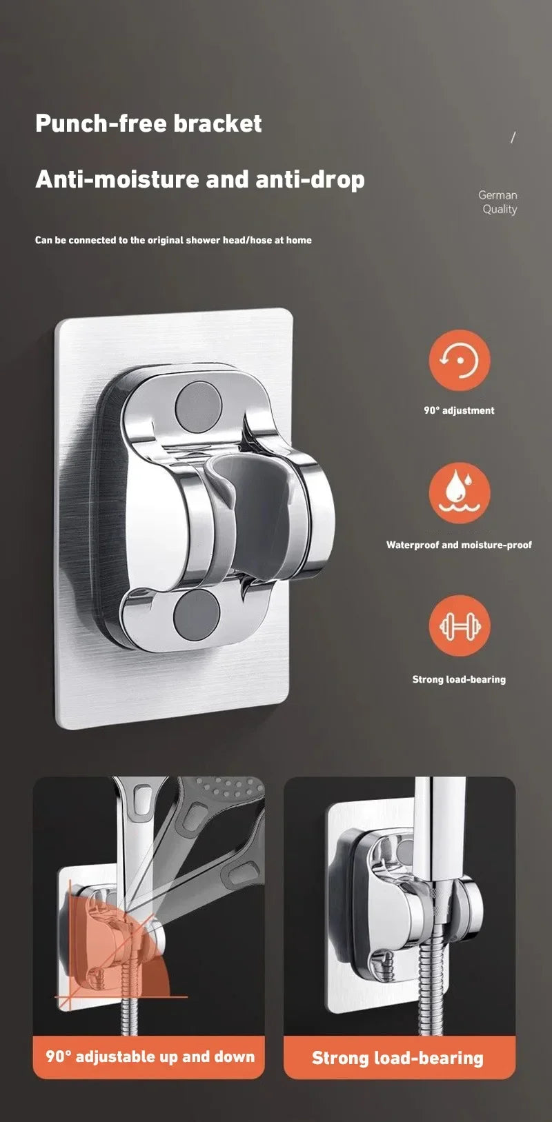 13cm Large Panel 3 Modes Adjustable Shower Head  High Pressure Massage Shower Head Filter Element Bathroom Accessories