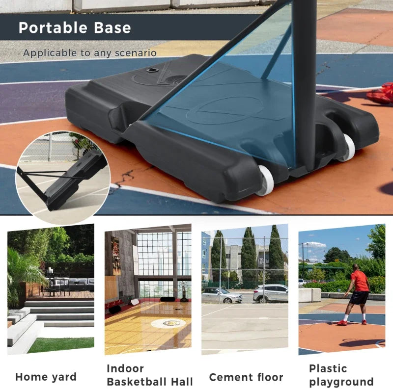 Upgrade Portable Basketball Rack Height Adjustable Contains LED Basketball Rack Lights Super Bright For Outdoor Play At Night[U