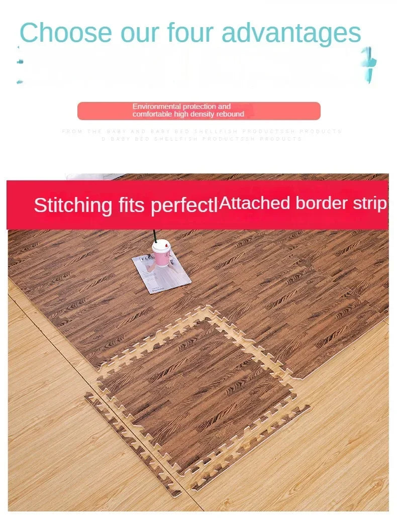 Baby Play Mat Interlocking Foam Tiles Thick Waterproof Floor Mat for Nursery Playroom Toddler Safe Crawling Puzzle Game