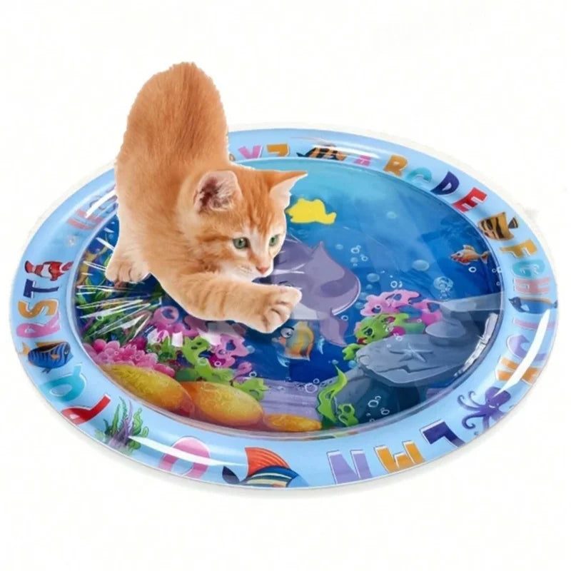 Pet play mat interactive water mat indoor relief cat boredom splash pad, summer cooling sleeping mat