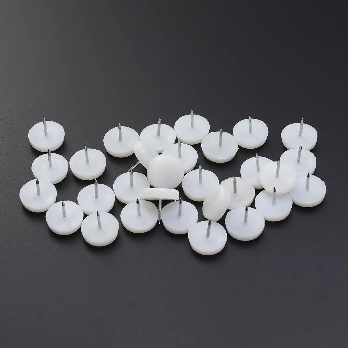 30 pcs Furniture Sliders Decorative Tacks Sofa Upholstery Leg Pads Increase Height Iron Plastic Nail