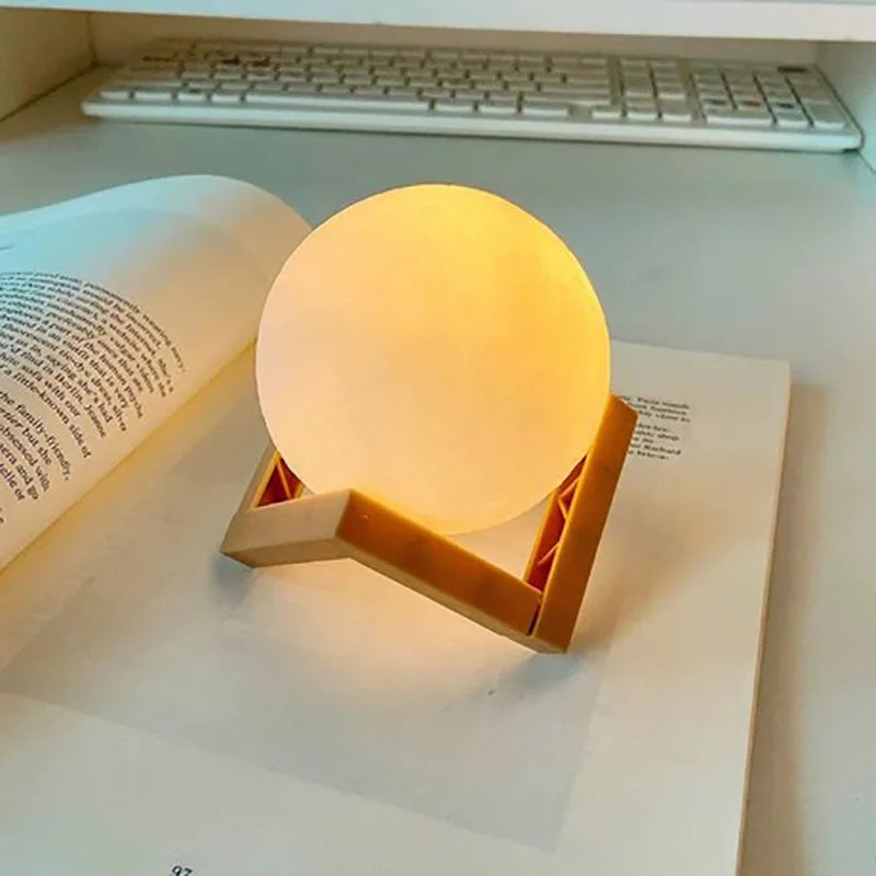 3D Print Battery Powered Moon Lamp LED Night Light Creative Touch Switch Moon Light For Bedroom Decoration Birthday Gift 6cm 8cm