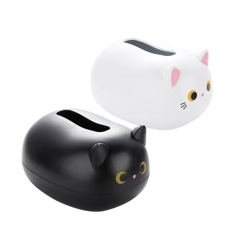 Kawaii Cat Tissue Box Living room Napkin Storage Box Kitchen Paper Container