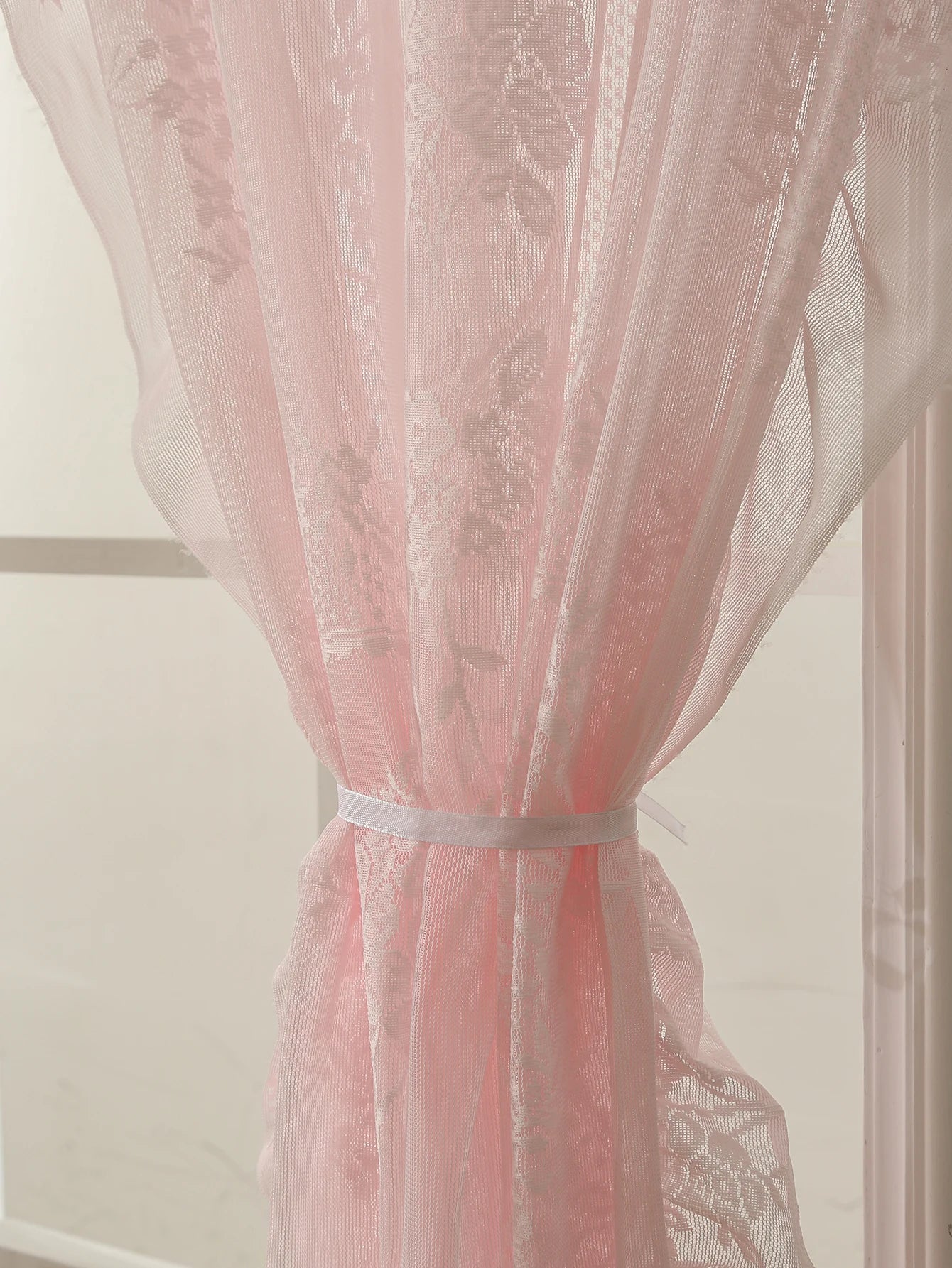 78" Pink Lace  Curtains