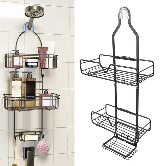 Hanging Shower Organizer High Carbon Steel Minimalist Modern Multi Layer Over Head Shower Caddy for Shampoo Body Wash Soap