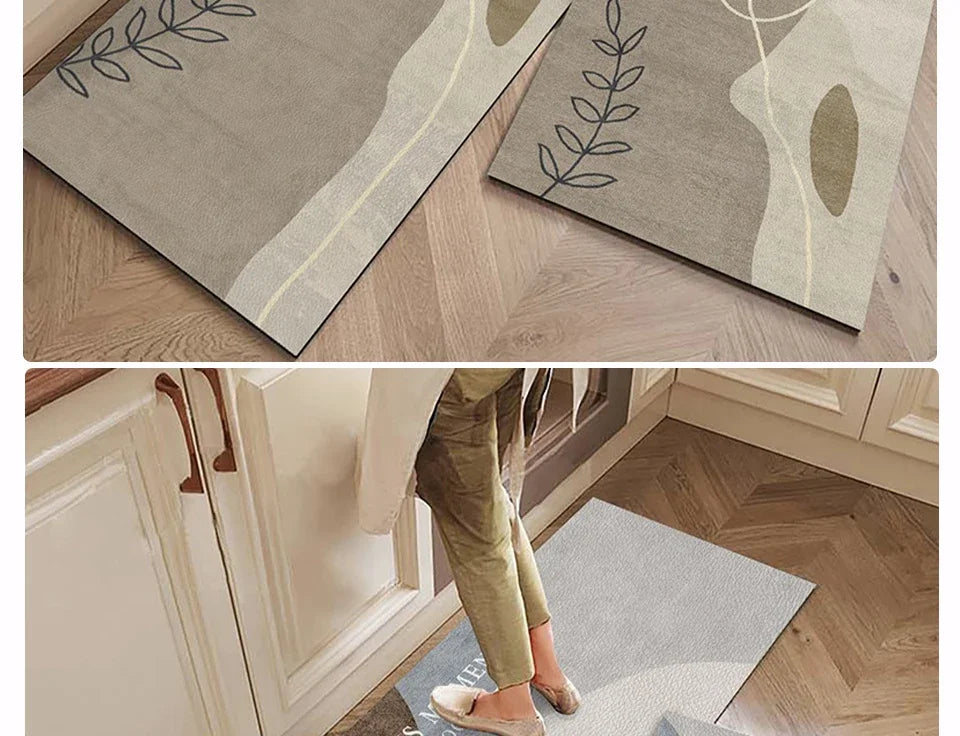 Carpet for Kitchen Floor Mat Pvc Waterproof Oil-proof Leather Rug Anti-slip Foot Mats Home Decoration