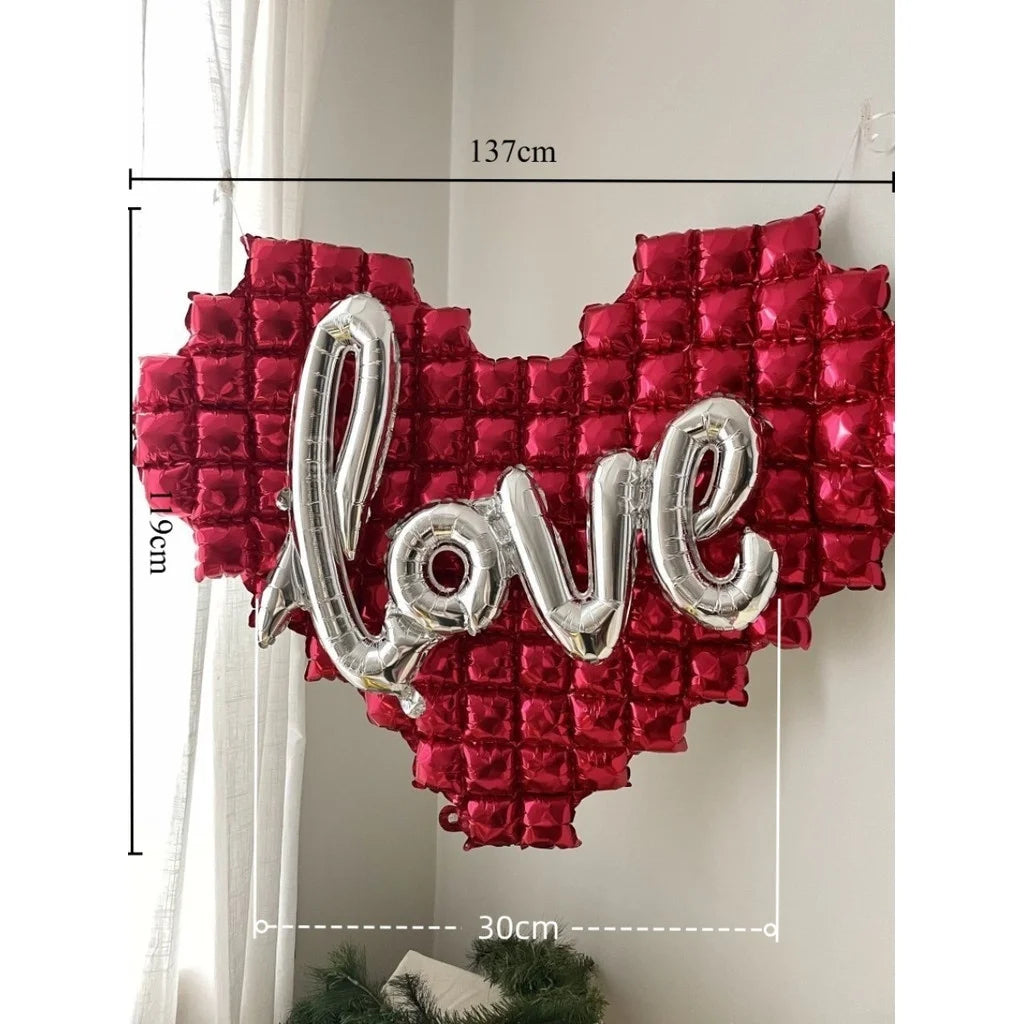 Large 60inch Standing Heart Bear Balloon Valentine's Day Party Decoration Photography Props Room Decoration Foil Balloon