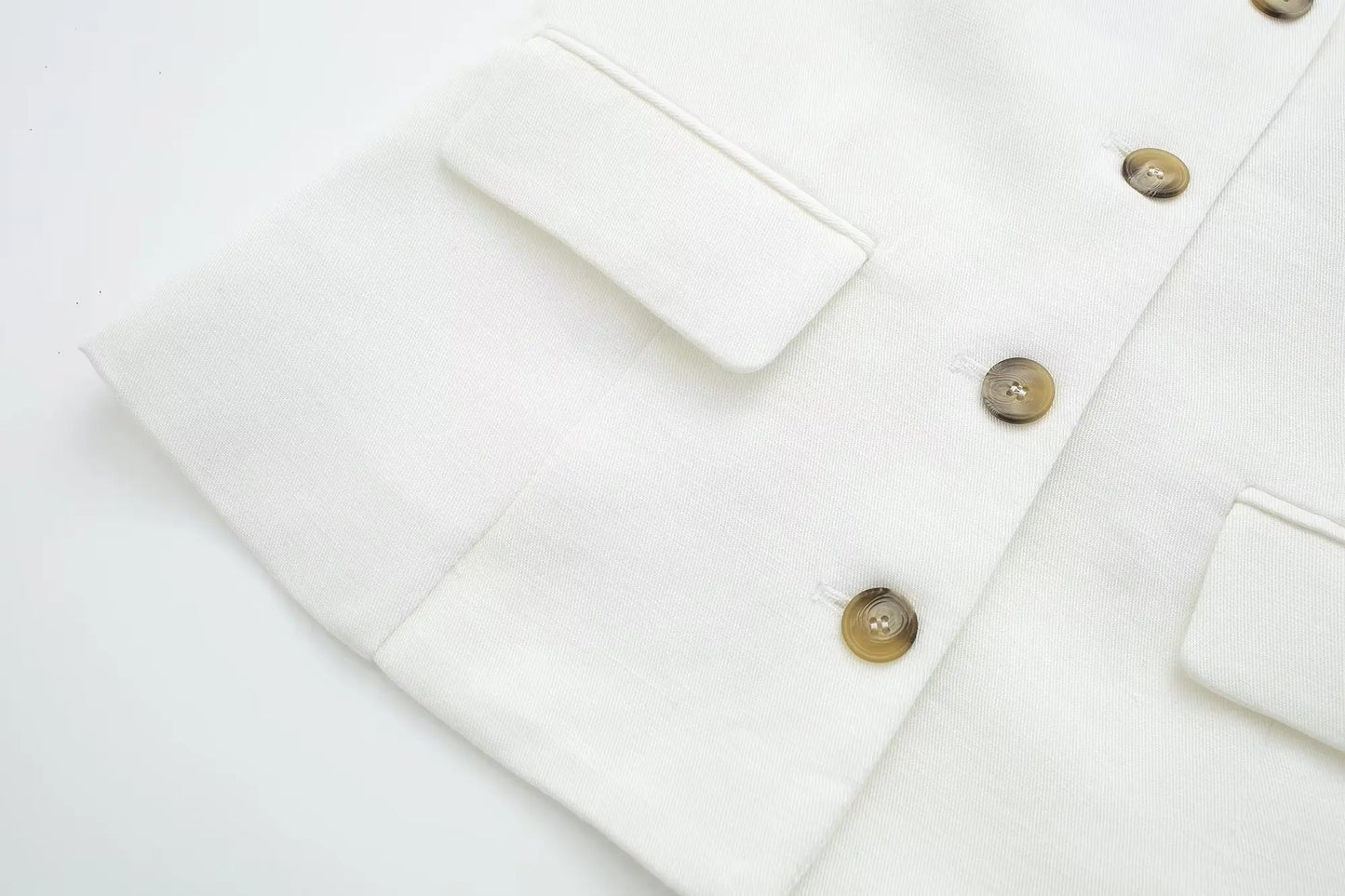 Women's Linen Look Halterneck Vest And Wide Leg Trouser