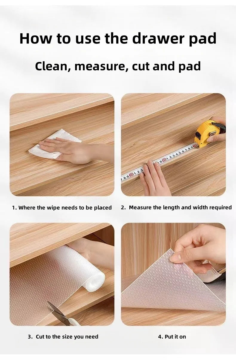 Water Drop Pattern Kitchen Cabinet Liner Eva Waterproof Refrigerator Mat Placemat Non-Sticky Easy to Clean Drawer Liner Moisture-Proof and Mildew-Proof
