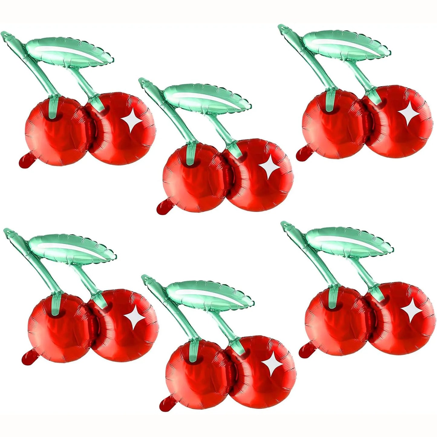3/4/5/6pcs Cherry Aluminum Film Balloon Fruit Theme Sweet Girl lovely Cherry Birthday Party Valentine Scene Decoration Balloon