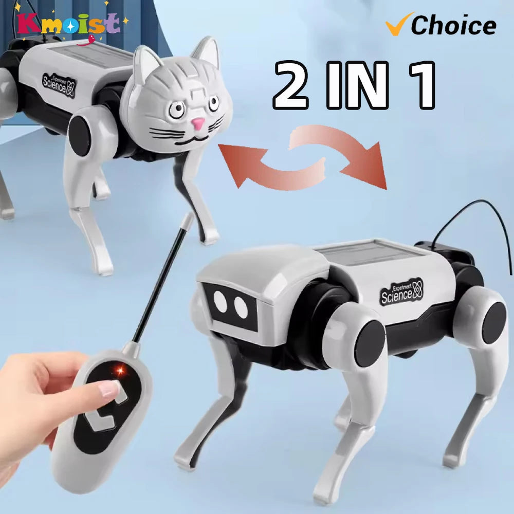 DIY Assembly Dog Rc Robot Remote Control Mechanical Toy Science Teaching Assembling Model Electric Set Toys for Boys Kids Gifts