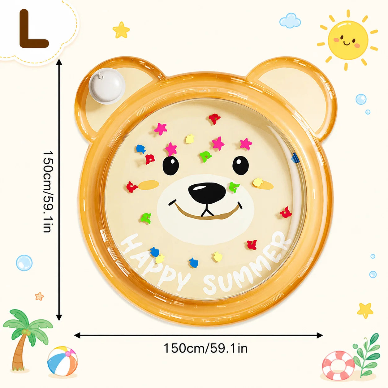 1PC Tummy Time Water Mat, Inflatable Sensory Play Pad, Water Filled Pat Mat Infant Floor Activity Toy for Toddlers