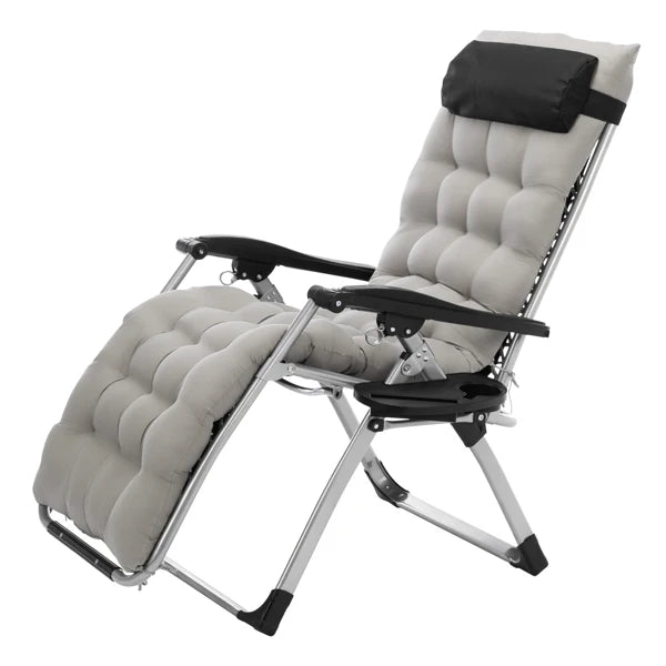 Infinity Zero Gravity Chair with Pad, Patio Chairs with Pillow and Utility Tray Adjustable Folding Recliner for Deck,Patio,Beach