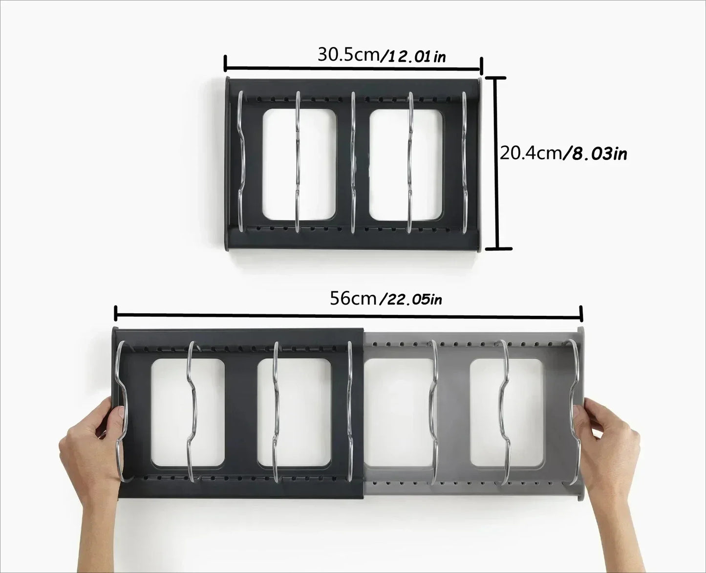 Expandable Pots and Pans Storage Rack for Cabinets Pot and Lid Holder with 6 Adjustable Shelves for Kitchen Organisation Tools