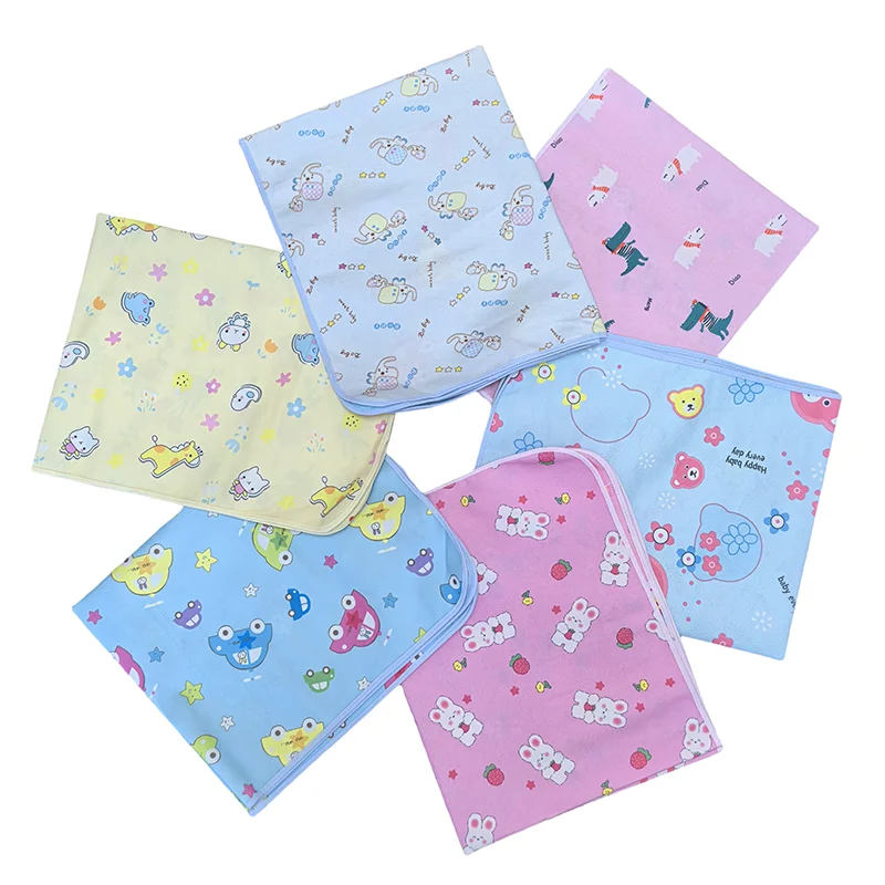 70*90cm Large Colored Quilted Cotton Waterproof Absorbent Reusable Washable Baby Diaper Changing Mat Infant Bed Urine Period Pad