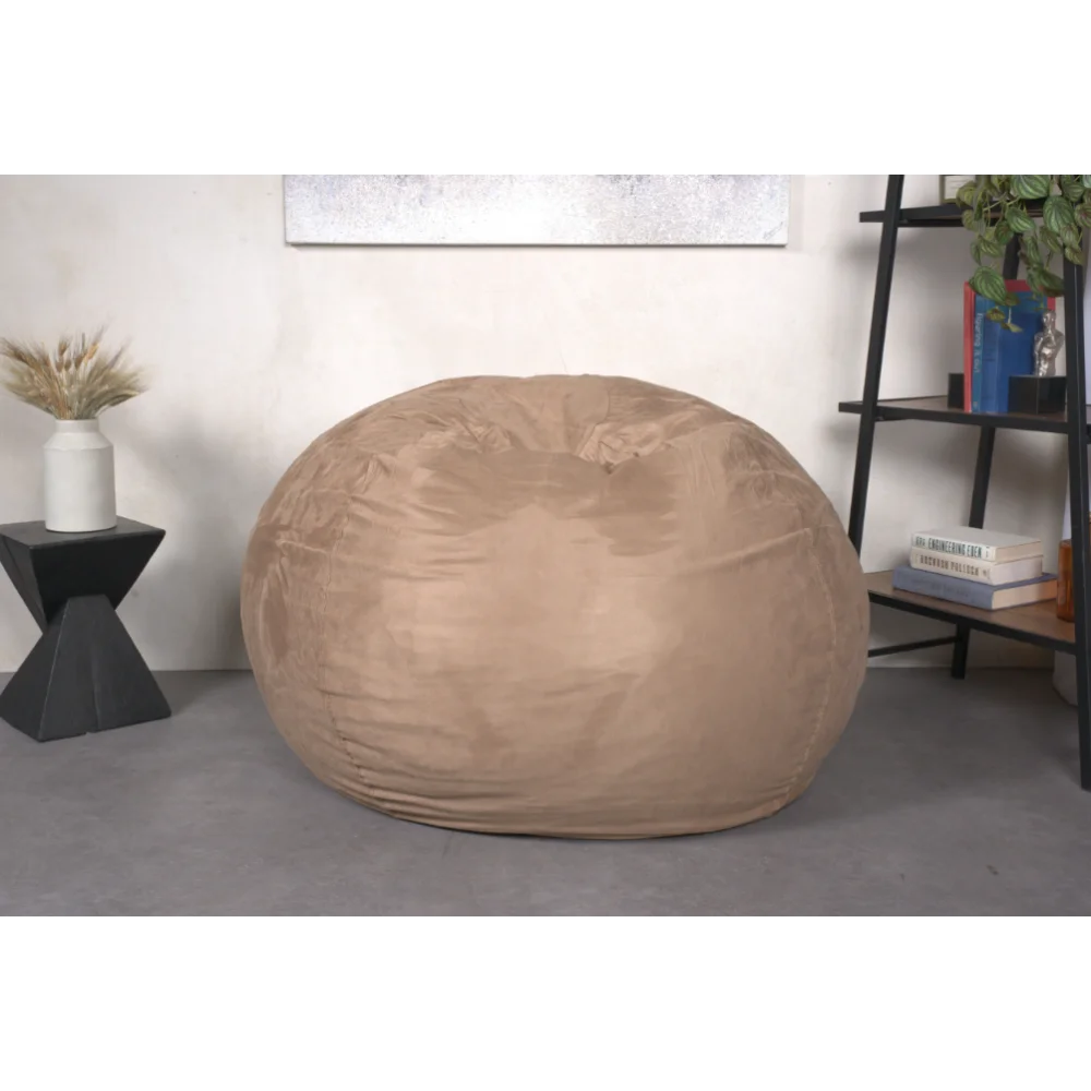 5-Foot Comfortable High-Density Shredded Foam Bean Bag Chair Removable Microsuede Cover Ideal Reading and Bedroom