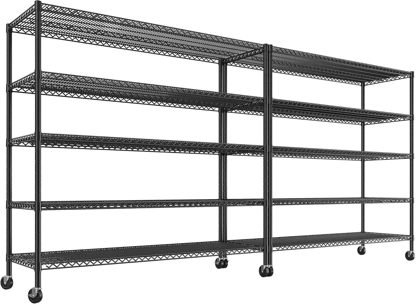 Wire Shelving Unit with Wheels, 4 Tier Adjustable Storage Shelves for Kitchen, Pantry, Office, Garage, Warehouse,