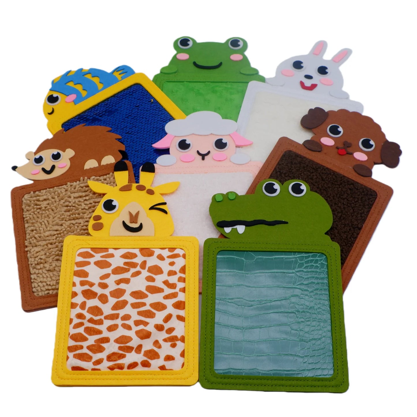 Baby Montessori Sensory Toys Cartoon Animal Cognition Mat Hand-Eye Coordination Education Toy Sensory Tactiles Pad for Autistic